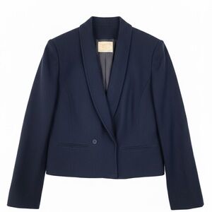 Pendleton Cropped 100% Virgin Wool Blazer Jacket Navy Blue Size 6 Made in US